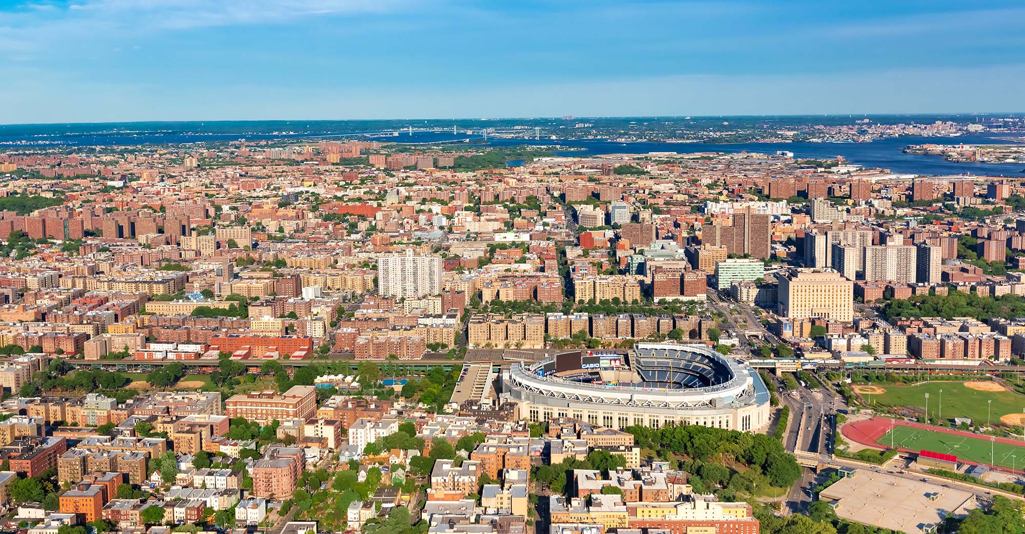 aerial view of the bronx ny