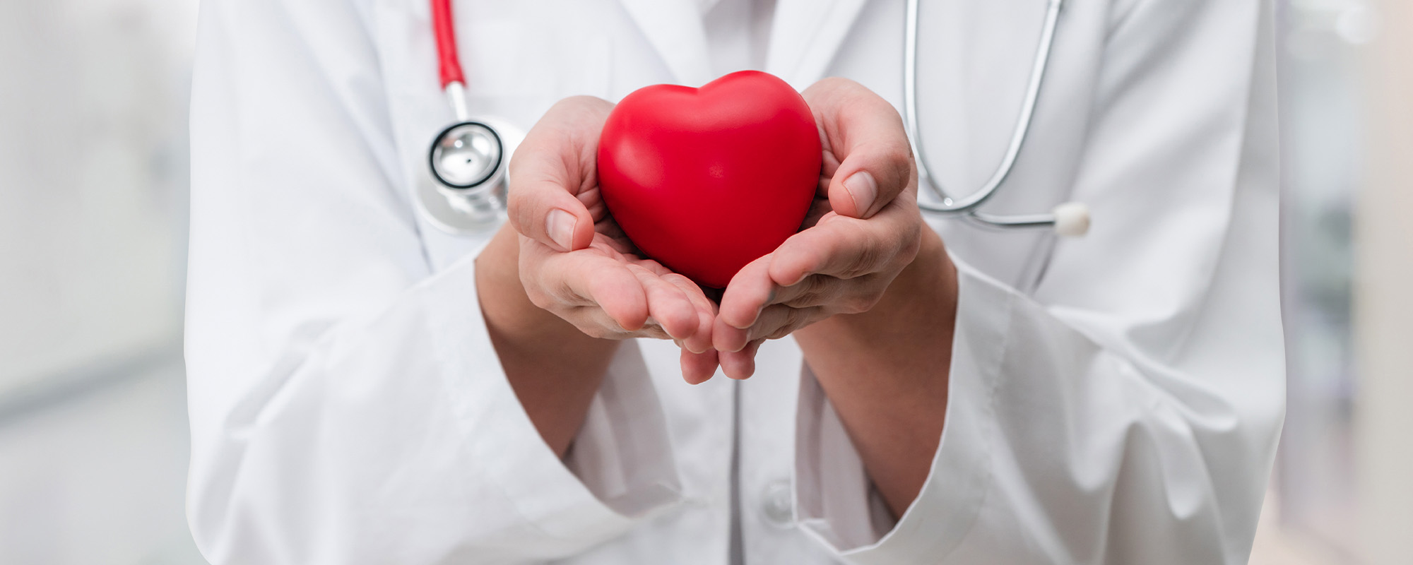 doctor holding stress heart