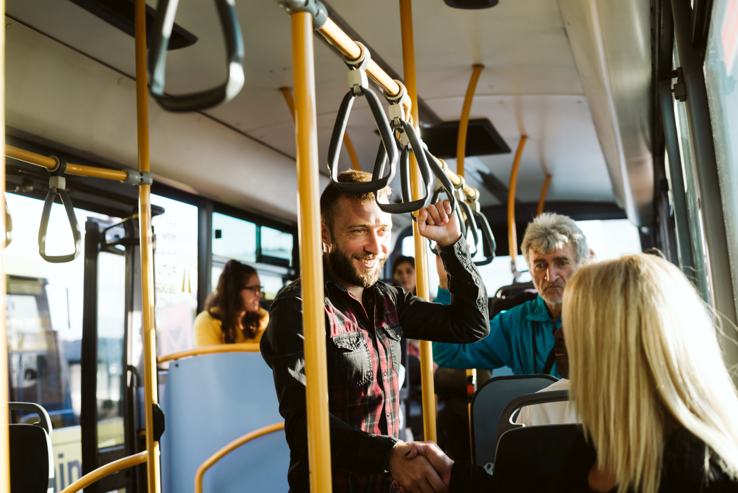 passengers riding on a bus